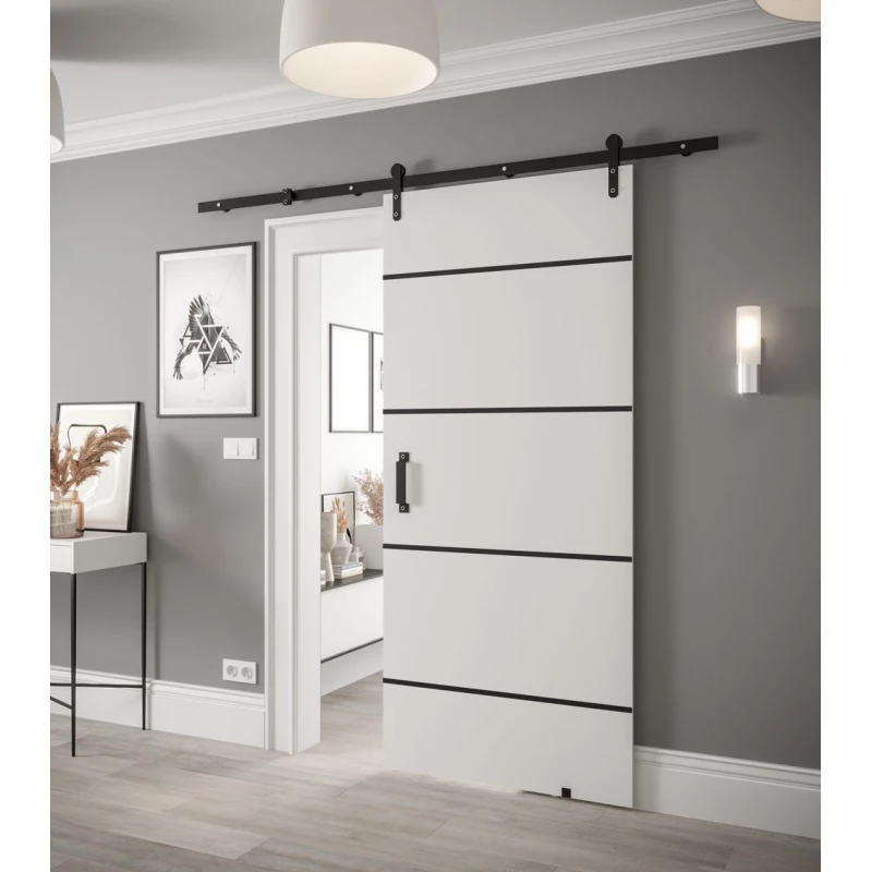 Posuvné dvere s kovaním LEONTINA 3 - 90 cm, biele