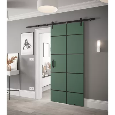 Posuvné dvere s kovaním LEONTINA 5 - 90 cm, zelené