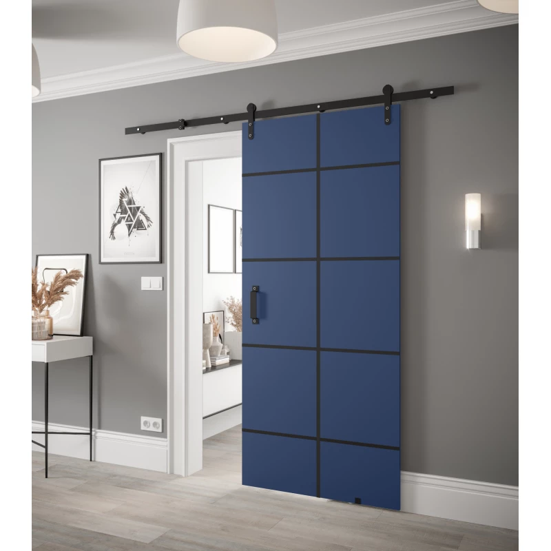 Posuvné dvere s kovaním LEONTINA 5 - 90 cm, modré