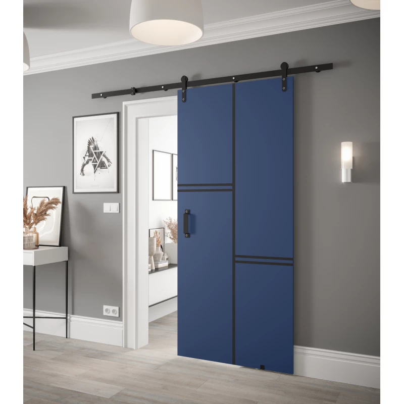 Posuvné dvere s kovaním LEONTINA 9 - 90 cm, modré