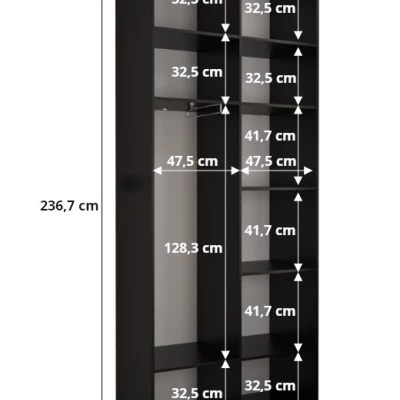 Šatníková skriňa SAVELA 3 - 100 cm, biela