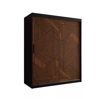 Skriňa s posuvnými dverami MADELEIN 2 - šírka 150 cm, čierna / orech