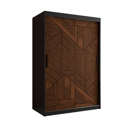 Skriňa s posuvnými dverami MADELEIN 2 - šírka 120 cm, čierna / orech