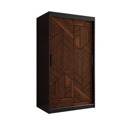Skriňa s posuvnými dverami MADELEIN 2 - šírka 100 cm, čierna / orech