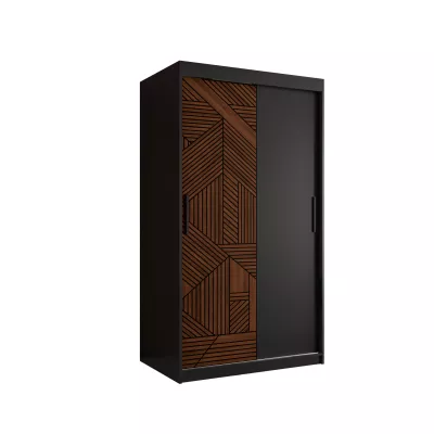 Skriňa s posuvnými dverami MADELEIN 1 - šírka 100 cm, čierna / orech