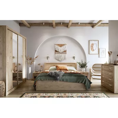 Manželská posteľ s roštom NALDO - 160x200, dub san remo