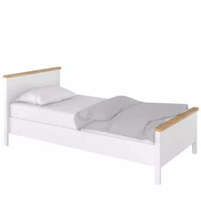 Jednolôžková posteľ s matracom ODALYS - 90x200, dub nash / biela