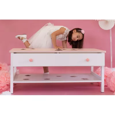 Detský konferenčný stolík LALI - biely / ružový