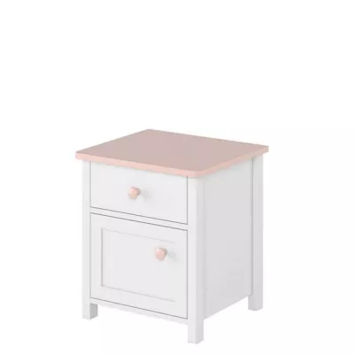 Nočný stolík do dievčenskej izby LALI - biely / ružový