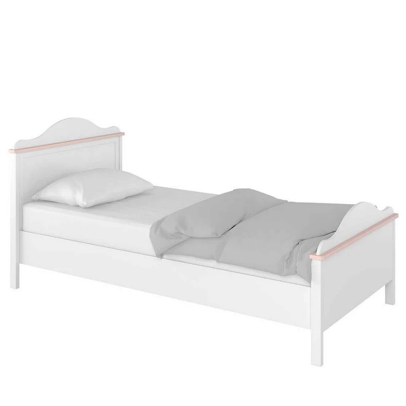 Detská posteľ s matracom LALI - 90x200, biela / ružová