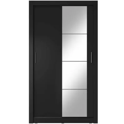 Šatníková skriňa 120 cm s posuvnými dverami MAWELYN 7 - čierna