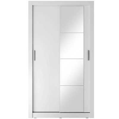 Šatníková skriňa 120 cm s posuvnými dverami MAWELYN 7 - biela