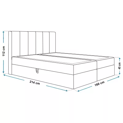 Boxspringová manželská posteľ BINDI 1 - 160x200, zelená + topper