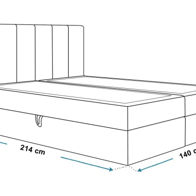 Boxspringová manželská posteľ BINDI 1 - 140x200, zelená + topper