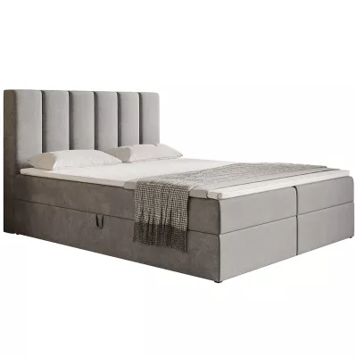 Boxspringová manželská posteľ BINDI 1 - 160x200, svetlo šedá