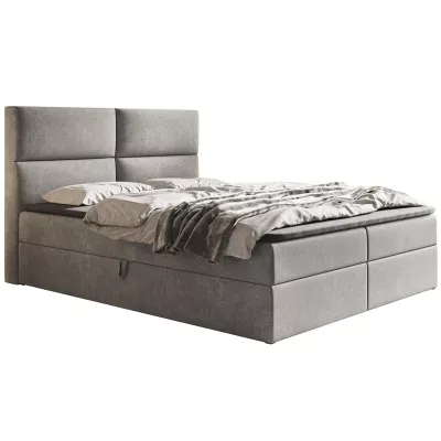 Boxspringová manželská posteľ CARLA 1 - 140x200, svetlo šedá + topper