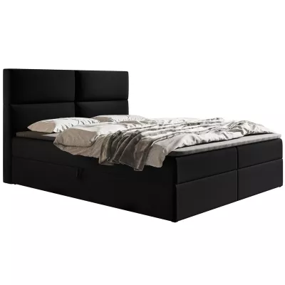 Boxspringová jednolôžková posteľ CARLA 1 - 120x200, čierna + topper