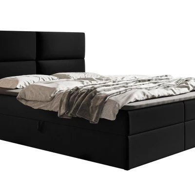Boxspringová manželská posteľ CARLA 1 - 180x200, čierna + topper