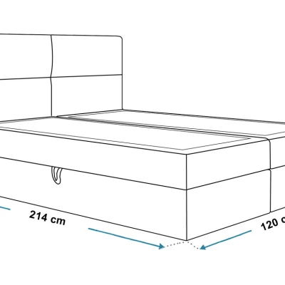 Boxspringová jednolôžková posteľ CARLA 1 - 120x200, šedá + topper