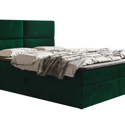 Boxspringová jednolôžková posteľ CARLA 1 - 120x200, zelená + topper