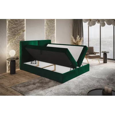 Boxspringová manželská posteľ CARLA 1 - 160x200, zelená + topper