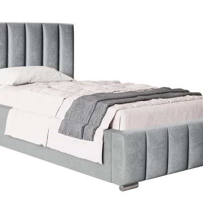 Čalúnená jednolôžková posteľ LORAIN - 90x200, svetlo šedá