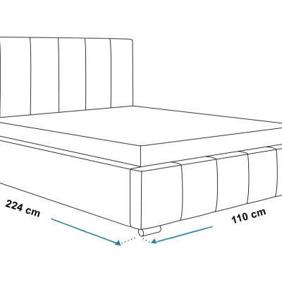 Čalúnená jednolôžková posteľ LORAIN - 90x200, tmavo modrá