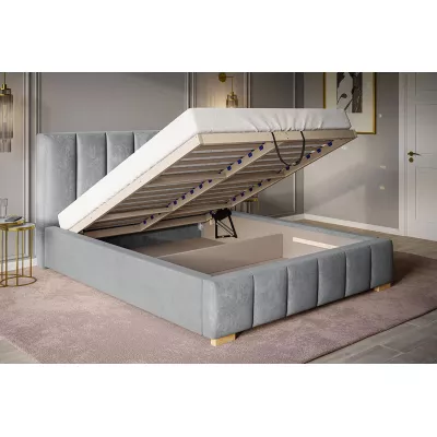 Čalúnená jednolôžková posteľ LORAIN - 120x200, svetlo šedá