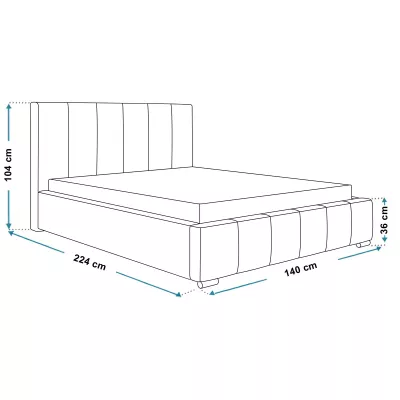 Čalúnená jednolôžková posteľ LORAIN - 120x200, tmavo modrá