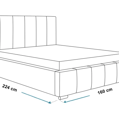 Čalúnená manželská posteľ LORAIN - 140x200, svetlo šedá