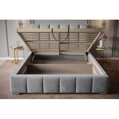 Čalúnená manželská posteľ LORAIN - 160x200, svetlo šedá