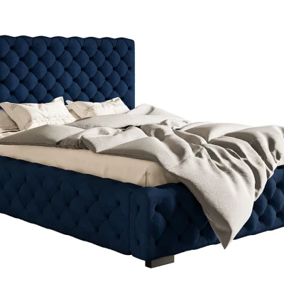 Čalúnená manželská posteľ MARILOU - 180x200, tmavo modrá
