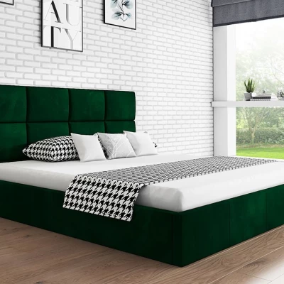 Čalúnená manželská posteľ CAROLE - 180x200, zelená