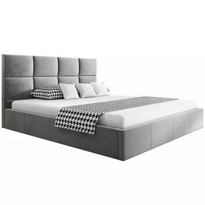 Čalúnená manželská posteľ CAROLE - 160x200, svetlo šedá