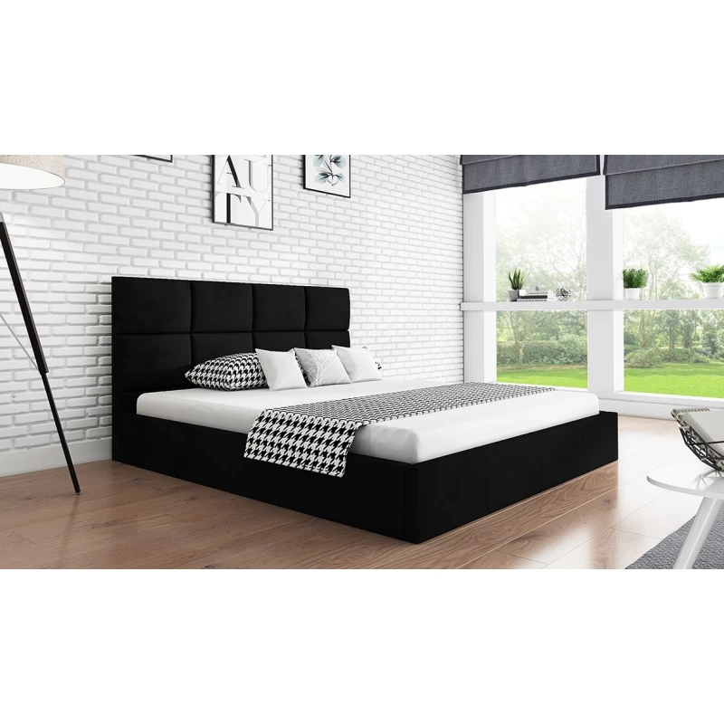 Čalúnená manželská posteľ CAROLE - 180x200, čierna
