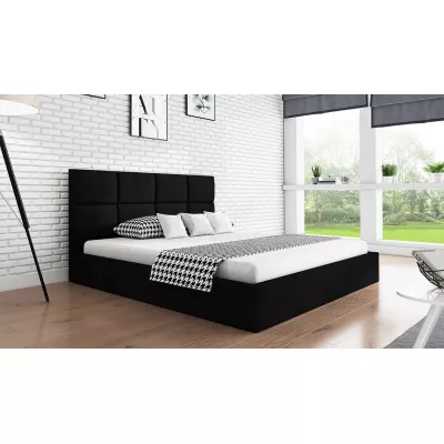 Čalúnená manželská posteľ CAROLE - 140x200, čierna