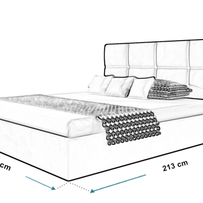 Čalúnená manželská posteľ CAROLE - 140x200, čierna