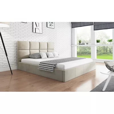 Čalúnená jednolôžková posteľ CAROLE - 120x200, svetlo béžová