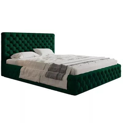 Čalúnená manželská posteľ KESIA - 180x200, zelená