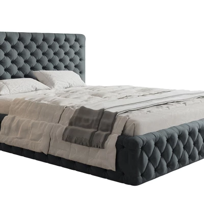 Čalúnená manželská posteľ KESIA - 160x200, šedá