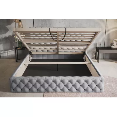Čalúnená manželská posteľ KESIA - 160x200, šedá