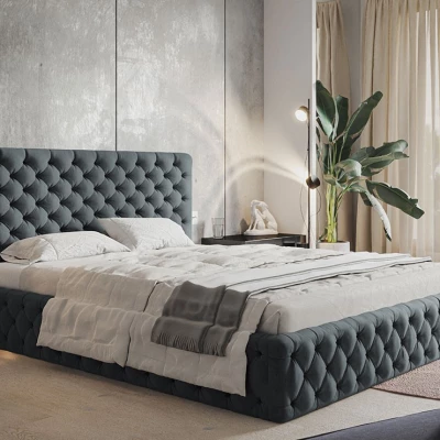 Čalúnená jednolôžková posteľ KESIA - 120x200, šedá