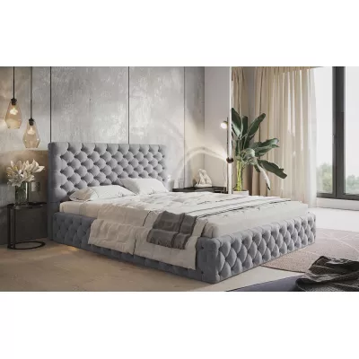 Čalúnená manželská posteľ KESIA - 160x200, svetlo šedá