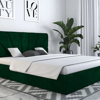 Čalúnená manželská posteľ GITEL - 160x200, zelená