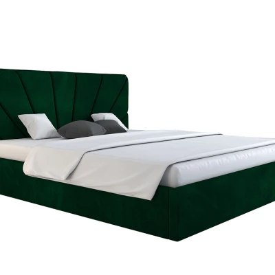 Čalúnená manželská posteľ GITEL - 160x200, zelená