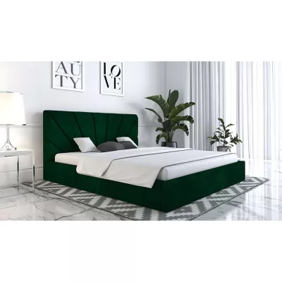 Čalúnená manželská posteľ GITEL - 140x200, zelená
