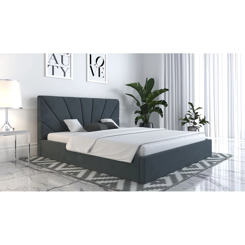 Čalúnená manželská posteľ GITEL - 180x200, šedá