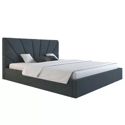 Čalúnená manželská posteľ GITEL - 160x200, šedá