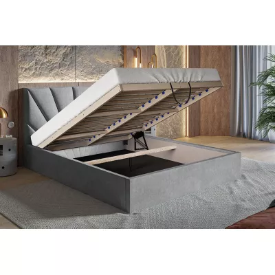 Čalúnená manželská posteľ GITEL - 140x200, šedá