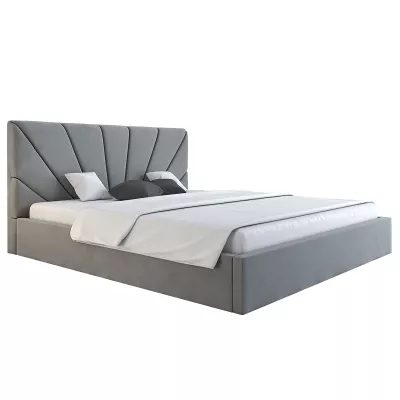 Čalúnená manželská posteľ GITEL - 180x200, svetlo šedá